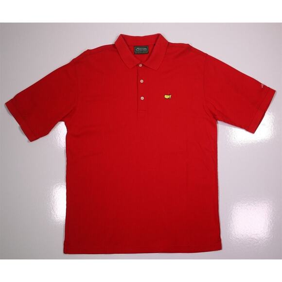 Masters Collection Bright Red Golf Y2K Polo Shirt Augusta Men's Large - Picture 3 of 8